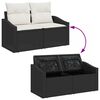 vidaXL Conjunto de sof&aacute; de jard&iacute;n 6 pcs Negro Polirat&aacute;n