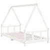 vidaXL Estructura de cama para ni&ntilde;os madera de pino blanco 90x200 cm