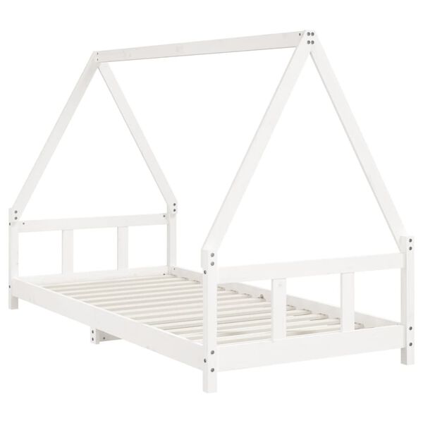 vidaXL Estructura de cama para ni&ntilde;os madera de pino blanco 90x200 cm