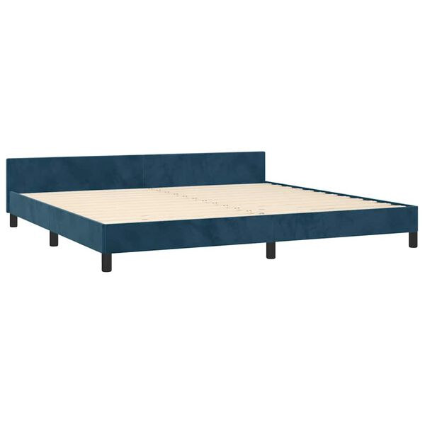 vidaXL Estructura cama sin colch&oacute;n terciopelo azul oscuro 200x200 cm