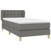vidaXL Cama box spring con colch&oacute;n tela gris oscuro 90x190 cm