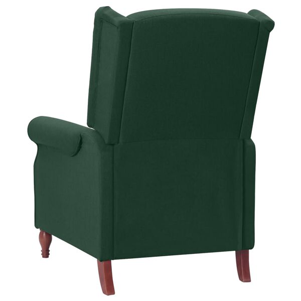 vidaXL Sillón de masaje reclinable de tela verde oscuro
