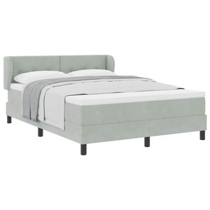 vidaXL Cama tipo Box Spring Gris claro 160 x 200 cm Terciopelo