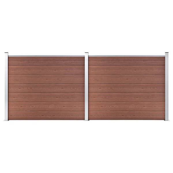 vidaXL Set de panel de valla WPC marrón 353x146 cm