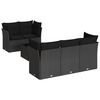 vidaXL Set de sof&aacute;s de jard&iacute;n 6 piezas y cojines rat&aacute;n sint&eacute;tico negro
