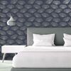 DUTCH WALLCOVERINGS Papel pintado Fleur azul marino y gris