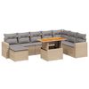vidaXL Set de sof&aacute;s de jard&iacute;n 9 pzas con cojines rat&aacute;n sint&eacute;tico beige