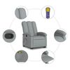 vidaXL Sill&oacute;n de masaje reclinable de pie de tela gris claro