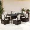 vidaXL Set comedor de jardín 7 pzas con cojines ratán sintético marrón