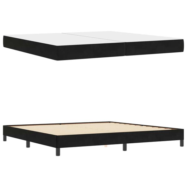 vidaXL Cama tipo Box Spring con colch&oacute;n Negro 200 x 200 cm tela