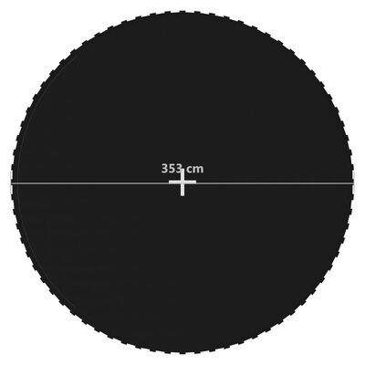 vidaXL Lona de salto para cama elástica redonda tela negro 3,96 m