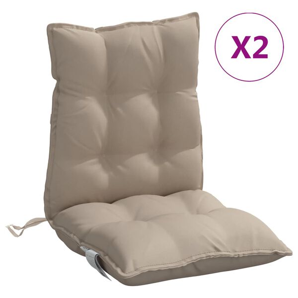 vidaXL Cojines para silla respaldo bajo 2 uds tela Oxford gris taupe