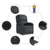 vidaXL Sillón reclinable de masaje cuero auténtico negro