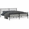 vidaXL Estructura cama sin colch&oacute;n con estribo metal negro 193x203 cm