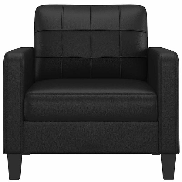 vidaXL Sill&oacute;n cuero sint&eacute;tico negro 60 cm