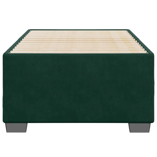 vidaXL Estructura de cama sin colch&oacute;n terciopelo verde oscuro 90x190cm