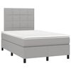 vidaXL Cama box spring con colch&oacute;n y LED tela gris claro 120x190 cm