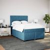 vidaXL Cama box spring con colch&oacute;n terciopelo azul 140x200 cm
