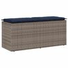vidaXL Banco de jard&iacute;n con coj&iacute;n rat&aacute;n sint&eacute;tico gris 110x40x44 cm