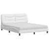 vidaXL Cama con colch&oacute;n Hvar cuero sint&eacute;tico blanco 160x200 cm
