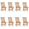 vidaXL Sillas plegables, 8 unidades, madera maciza de teca.