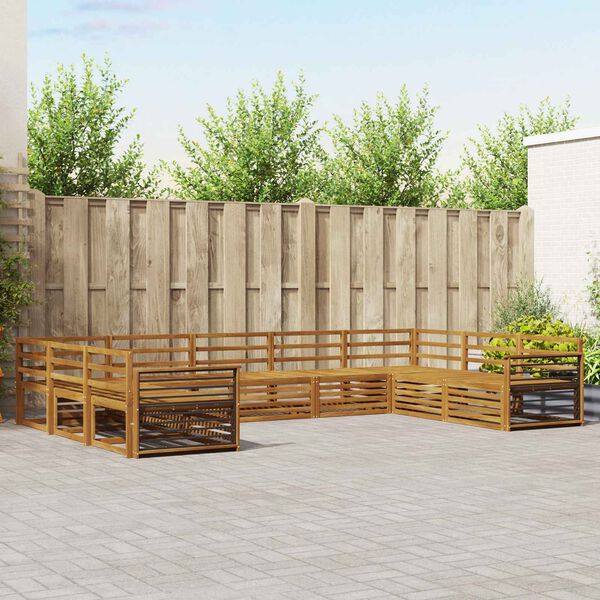 vidaXL Juegos de sof&aacute;s 9 pcs Natural Madera de Acacia S&oacute;lida