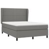 vidaXL Cama box spring con colch&oacute;n tela gris oscuro 140x190 cm