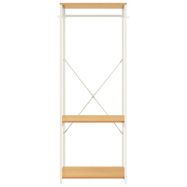 vidaXL Armario de metal y madera ingeniería blanco y roble 60x40x167cm