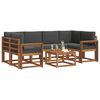 vidaXL Conjunto de sof&aacute;s de exterior 7 pcs Natural y Antracita