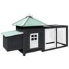 vidaXL Gallinero con ponedero madera maciza abeto gris 190x72x102 cm