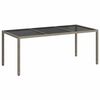 vidaXL Mesa jard&iacute;n vidrio templado rat&aacute;n sint&eacute;tico gris 190x90x75 cm