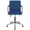 vidaXL Silla de comedor giratoria tela azul