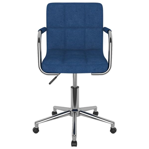 vidaXL Silla de comedor giratoria tela azul