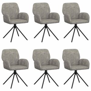 vidaXL Sillas de comedor giratorias 6 uds. Cuero de Suede Sint&eacute;tico
