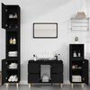 vidaXL Juego de muebles de ba&ntilde;o 4 pzas madera contrachapada negro