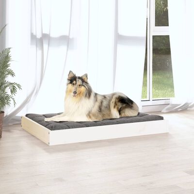 vidaXL Cama para perros madera maciza de pino blanco 91,5x64x9 cm