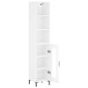 vidaXL Aparador alto madera contrachapada blanco brillo 34,5x34x180 cm