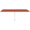 vidaXL Toldo autom&aacute;tico LED sensor de viento naranja marr&oacute;n 600x350 cm