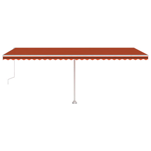vidaXL Toldo autom&aacute;tico LED sensor de viento naranja marr&oacute;n 600x350 cm