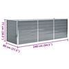 vidaXL Arriate de jard&iacute;n de acero galvanizado gris 240x80x77 cm