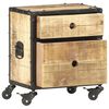 vidaXL Mesita de noche de madera de mango rugosa 40x30x50 cm