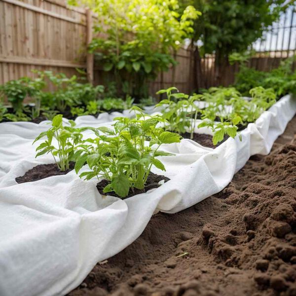 vidaXL Membrana geotextil fibra de poliéster blanco 1x50 m