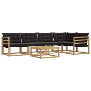 vidaXL Conjunto de sof&aacute;s de exterior 6 pcs Blanco y Negro
