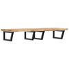 vidaXL Estante de lavabo de pared acero y madera maciza de acacia