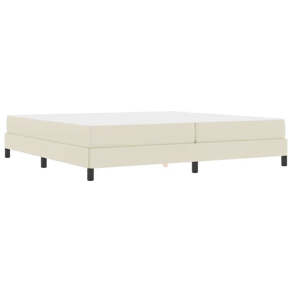 vidaXL Cama con colch&oacute;n Crema 200 x 200 cm Cuero sint&eacute;tico