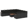 vidaXL Patio Sofa Set 12 plaza Black