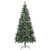 vidaXL &Aacute;rbol de Navidad artificial con pi&ntilde;as y brillo blanco 210 cm
