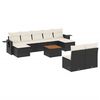 vidaXL Set de sof&aacute;s de jard&iacute;n 10 pzas cojines rat&aacute;n sint&eacute;tico negro