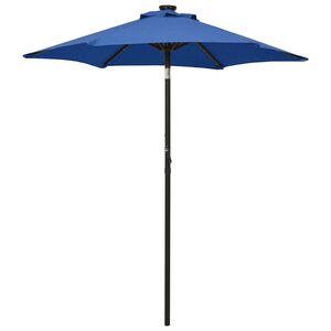vidaXL Sombrilla jard&iacute;n con luces LED aluminio azul celeste 200x211 cm