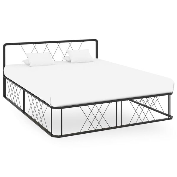 vidaXL Estructura de cama de metal negro 140x200 cm